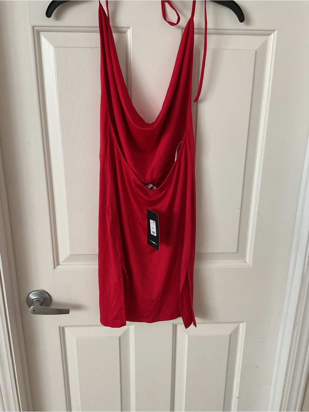 Fashion Nova Red Cowl-Halter Mini Dress - Picture 5 of 7